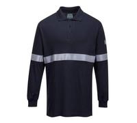 Portwest FR03 Polo ML Modaflame bande rétro Marine - Taille 4XL