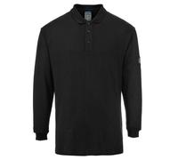 Portwest FR10 Polo manches longues Modaflame Noir - Taille 4XL