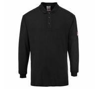 Portwest Polo manches longues FR10 Modaflame antistatique résistant aux flammes Noir M