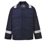 Portwest FR25 Veste Bizflame 2 Poches Basses Rabat Pression Réfléchissant | Marine, S, EN 17353 Type B2, EN 61482-1-2, EN ISO 11612, Fermeture Centrale Zip, Coutures Triples Renforcées, Ignifuge, Hiver