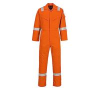 Portwest FR50 Combinaison Réfléchissante Résistante aux Flammes Antistatique et Ignifuge pour Homme avec Protection contre les Arcs Électriques 350g Orange, XXL