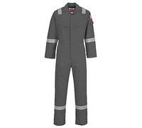 Portwest FR50 Combinaison Réfléchissante Résistante aux Flammes Antistatique et Ignifuge pour Homme avec Protection contre les Arcs Électriques 350g Grise, XS