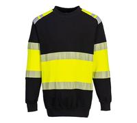 Portwest FR716 Sweat-shirt PW3 Modaflame HV Classe 1 Jaune/Noir - Taille XL