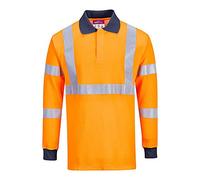 Portwest FR76 Polo la Flamme avec Norme Ouverture Boutons Pattes sans Métal