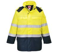 Portwest FR79 Parka Bizflame Rain+ Hi-Vis Arc Jaune/Marine - Taille L