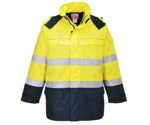 Portwest FR79 Parka Bizflame Rain+ Hi-Vis Arc Jaune/Marine - Taille M
