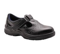 Portwest FW01 Sécurité Sandale Steelite S1 Embout Coqué en Acier Split Cuir Noir
