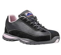 Portwest Trainer Femme S1P HRO, Couleur: Noir/Rose, Taille: 41, FW39BPR41