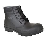 Portwest FW45B Brodequin PVC Semelle Acier Anti-Perforation Imperméable | Noir, 38, S5 EN ISO 20345, Renfort Protecteur sur L'embout, Résistant aux Huiles, Talon avec Absorption D'énergie, Léger