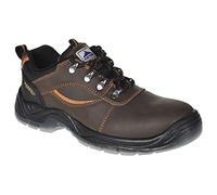 Portwest FW59 Chaussure Mustang Steelite Semelle Acier Anti-Perforation | Marron, 42, S3 EN ISO 20345, Cuir Pleine Fleur, Tige Résistante à L'eau, Tirette Arrière, Double Densité