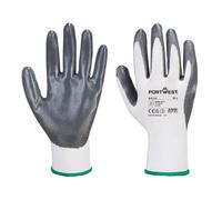 Portwest Gant Flexo Grip enduit Nitrile, Couleur: Gris/Blanc, Taille: S, A310GRWS