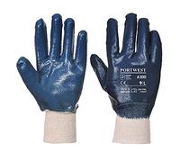 Portwest Gant nitrile, poignet tricot, Couleur: Marine, Taille: M, A300NARM