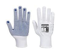 Portwest Gant Polka Picots PVC, Couleur: Blanc/Bleu, Taille: M, A110WBRM