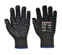 Portwest Gants Anti Vibration Noir L - Taille 9 - Gants de travail