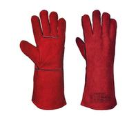 Portwest - Gants de soudeur en cuir croute de bovin rouge XL