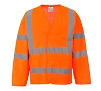 Portwest - Gilet 2 bandes et baudrier manches longues HV L-XL orange
