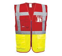 Portwest Gilet Executive Paris, Couleur: Jaune/Rouge, Taille: XXL, C276YREXXL
