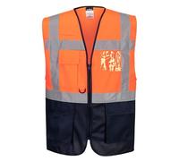 Portwest Gilet Executive Warsaw Orange/Marine Taille S C476ONRS