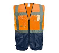Portwest Gilet Executive Warsaw, Couleur: Orange/Marine, Taille: XL, C476ONRXL