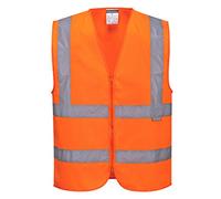 Portwest Gilet Hi-Vis avec zip, Couleur: Orange, Taille: XXXL, C375ORRXXXL