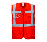 Portwest Gilet Hi-Vis Executive - Berlin, Couleur: Rouge, Taille: XXL, S476RERXXL