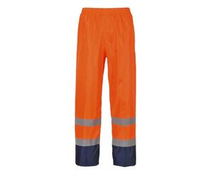 Portwest H444 Pantalon de pluie Hi-Vis bicolore Orange/Marine - Taille XS - Standard