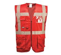 Portwest Iona Gilet Executive, Couleur: Rouge, Taille: XL, F476RERXL