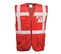 Portwest Iona Gilet Executive, Couleur: Rouge, Taille: XXL, F476RERXXL