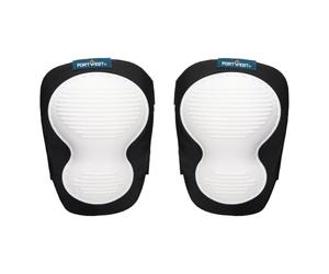 Portwest KP50 Genouillères Non Marquantes Coque Extérieure Résistante Léger | Blanc, Taille unique, EN 14404 Type 1 Niveau 0, Mousse Épaisse Centre Protègent, Polyester, Coupe Souple