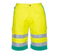 Portwest L043 Short en poly-coton léger haute visibilité Jaune/Théal - Taille L