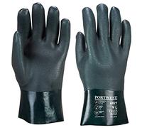 PORTWEST Lot de 12 paires de gants PVC 27cm double trempage Vert XL - Taille 10 - Gants de travail