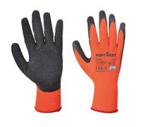 PORTWEST Lot de 12 paires de gants Thermique enduit latex Orange/Noir XL - Taille 10 - Gants de travail