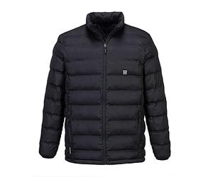 Portwest Mens Ultasonic Heated Tunnel Baffle Jacket - Black - L