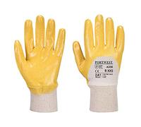 Portwest Nitrile dos aéré poignet tricot, Couleur: Jaune, Taille: M, A330YERM