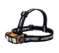 Portwest PA76 Lampe frontale USB à LED avec détecteur de mouvement Noir/Orange