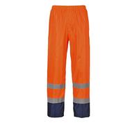 Portwest Pantalon de pluie Hi-Vis bicolore, Couleur: Orange/Marine, Taille: L, H444ONRL