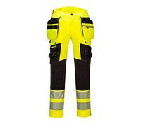Portwest Pantalon DX4 haute-Visibilité avec poches flottantes démontables, Couleur: Jaune/Noir, Taille: 28, DX442YBR28