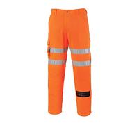 Portwest Pantalon Rail Combat, Couleur: Orange, Taille: 4XL, RT46ORR4XL