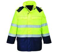 Portwest Parka arc électrique et haute visibilité, Couleur: Jaune/Marine, Taille: XL, FR79YNRXL