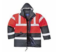 Portwest Parka Bicolore Traffic, Couleur: Rouge/Marine, Taille: L, S466RNRL