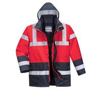 Portwest Parka Bicolore Traffic, Couleur: Rouge/Marine, Taille: M, S466RNRM