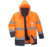 Portwest Parka haute visibilité 3 en 1, Couleur: Orange/Marine, Taille: M, S162ONRM