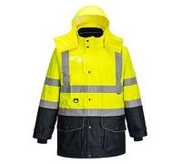 Portwest Parka Haute-Visibilité 7-en-1 Traffic Contrast, Couleur: Jaune/Marine, Taille: XL, S426YNRXL