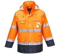 Portwest - Parka Haute Visibilité Imperméable 3 En 1 Bicolore Orange / Marine Xl