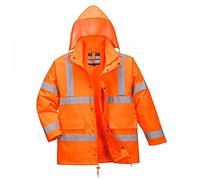 Portwest Parka Hi-Vis 4-en-1, Couleur: Orange, Taille: 4XL, S468ORR4XL
