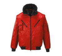 Portwest PJ10 Blouson Pilot Poignets et Ourlets Tricot Zip à Double Curseur | Rouge, XL, UPF 50+, EN 342, Polyester, 2 Poches Latérales, Manches Zippées, Coupe Standard, Six Poches, Anti-Taches, Hiver