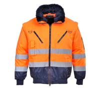 Portwest PJ50 Blouson pilote 3 en 1 haute visibilité Orange/Marine - Taille S