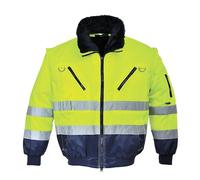 Portwest PJ50 Blouson pilote 3 en 1 haute visibilité Orange/Marine - Taille XL