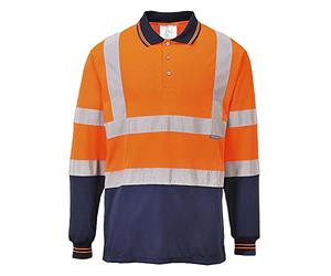 Portwest Polo bicolore manches longues, Couleur: Orange/Marine, Taille: S, S279ONRS