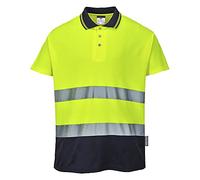Polo Shirt En Coton Hi-Vis Avec Contraste, Tissu Évacuation D'Humidité 40+ UPF